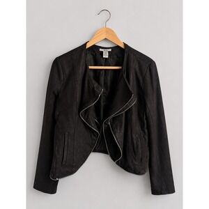 Dark Academia Womens Faux Suede Cascade Jacket Soft Goth Grunge Moody Size Small